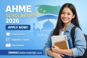 AHME Scholarship 2026 featured image showing a student with books, highlighting financial aid, eligibility criteria, and application details for BARMM students